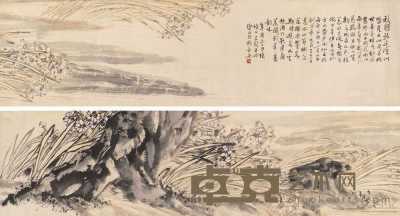 康师尧 1981年作 水仙手卷 手卷 27×204cm